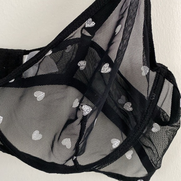 Women’s lace bra with hearts XL - Picture 3 of 4